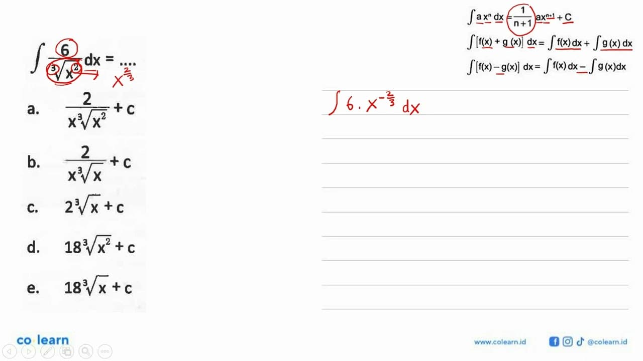 integral 6/x^(2/3) dx= ....