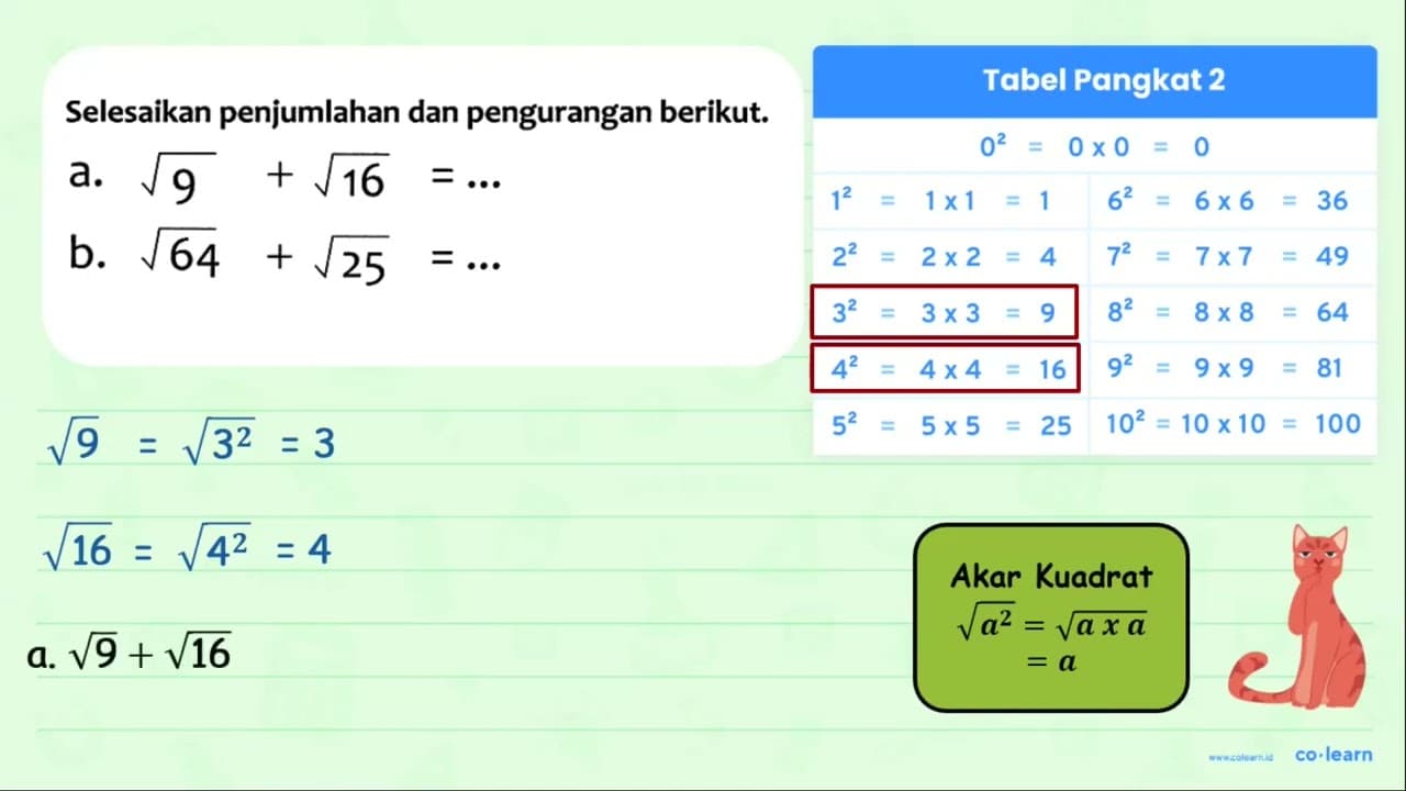 Selesaikan penjumlahan dan pengurangan berikut. a.