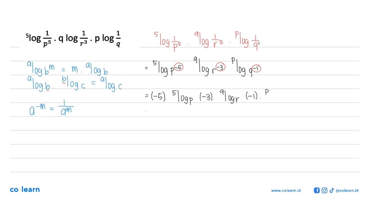 5log(1/p^5) . q log(1/r^3) . p log(1/q)