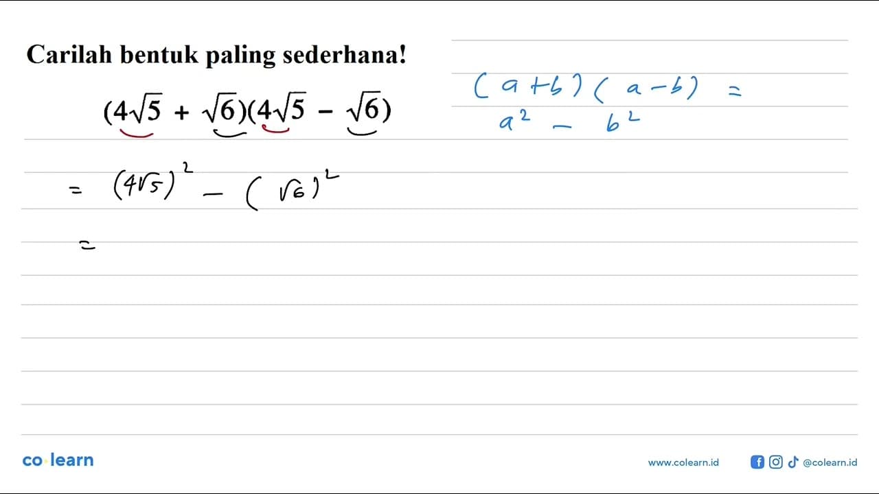 Carilah bentuk paling sederhana!