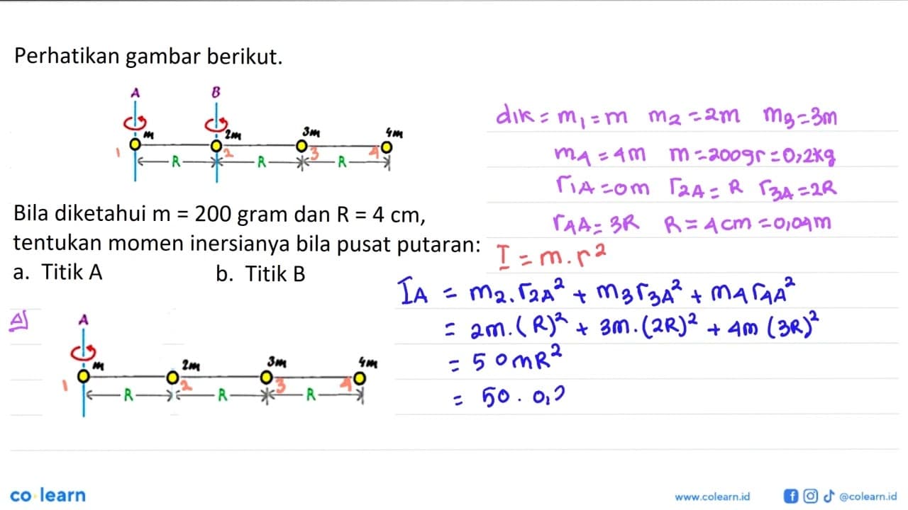 Perhatikan gambar berikut. A B m 2m 3m 4m R R R Bila