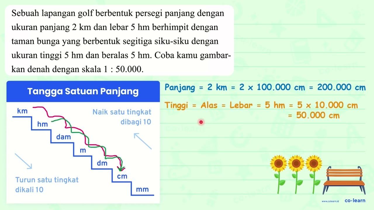 Sebuah lapangan golf berbentuk persegi panjang dengan