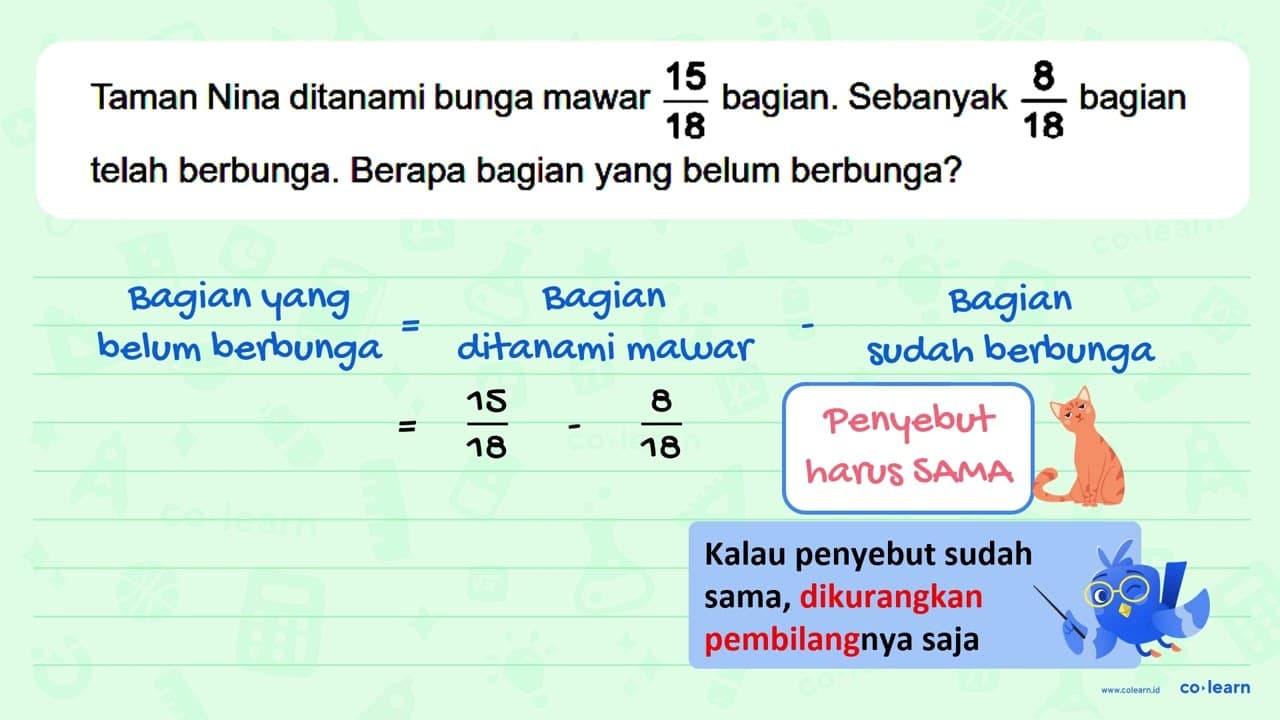 Taman Nina ditanami bunga mawar 15/18 bagian. Sebanyak 8/18