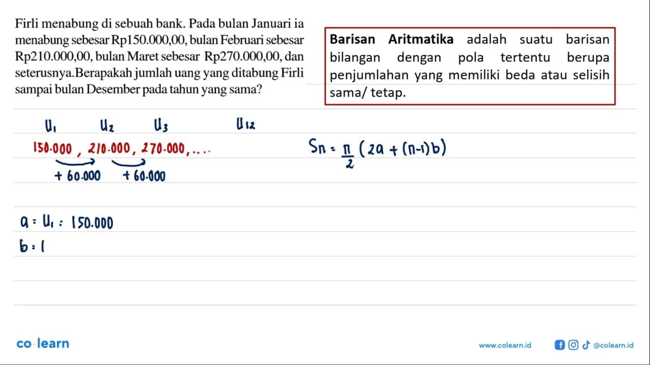 Firli menabung di sebuah bank. Pada bulan Januari ia