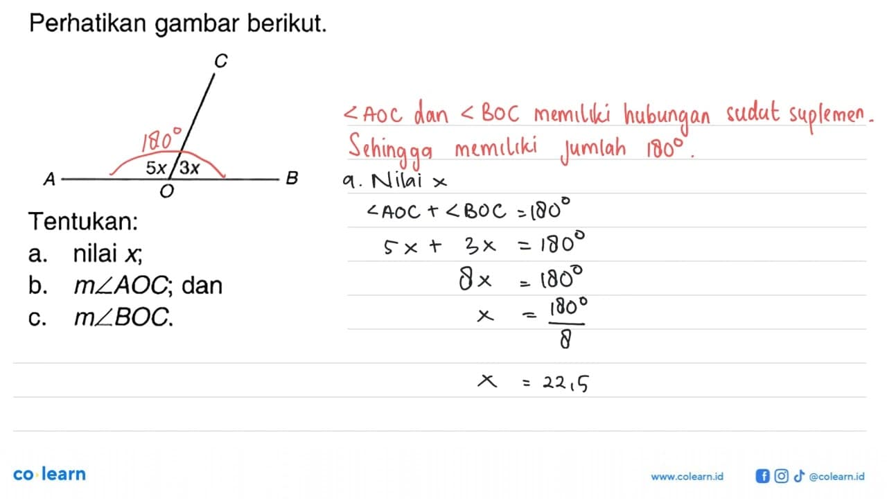 Perhatikan gambar berikut. 5x 3xTentukan:a. nilai x;b. m