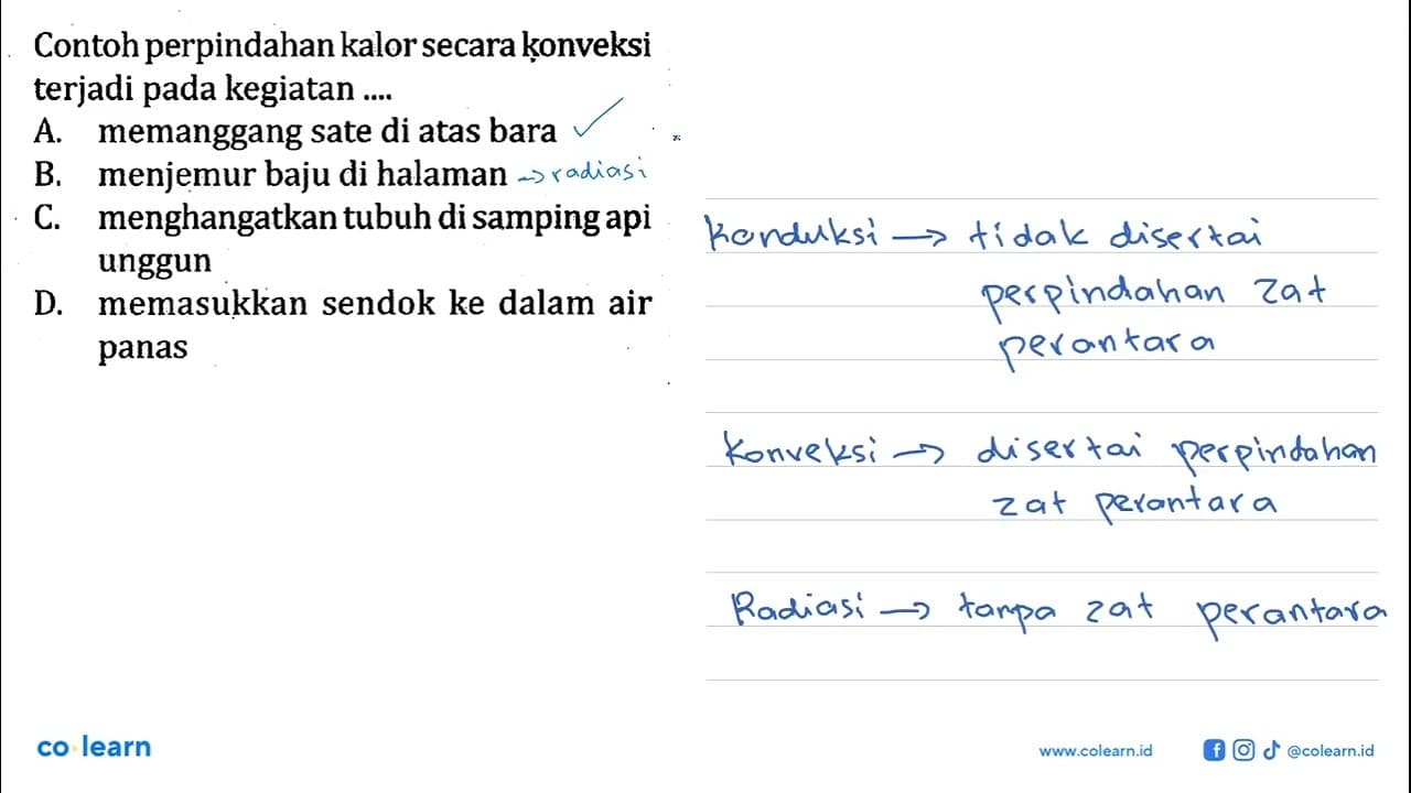 Contoh perpindahan kalor secara ķonveksi terjadi pada