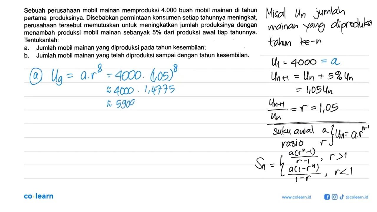 Sebuah perusahaan mobil mainan memproduksi 4.000 buah mobil