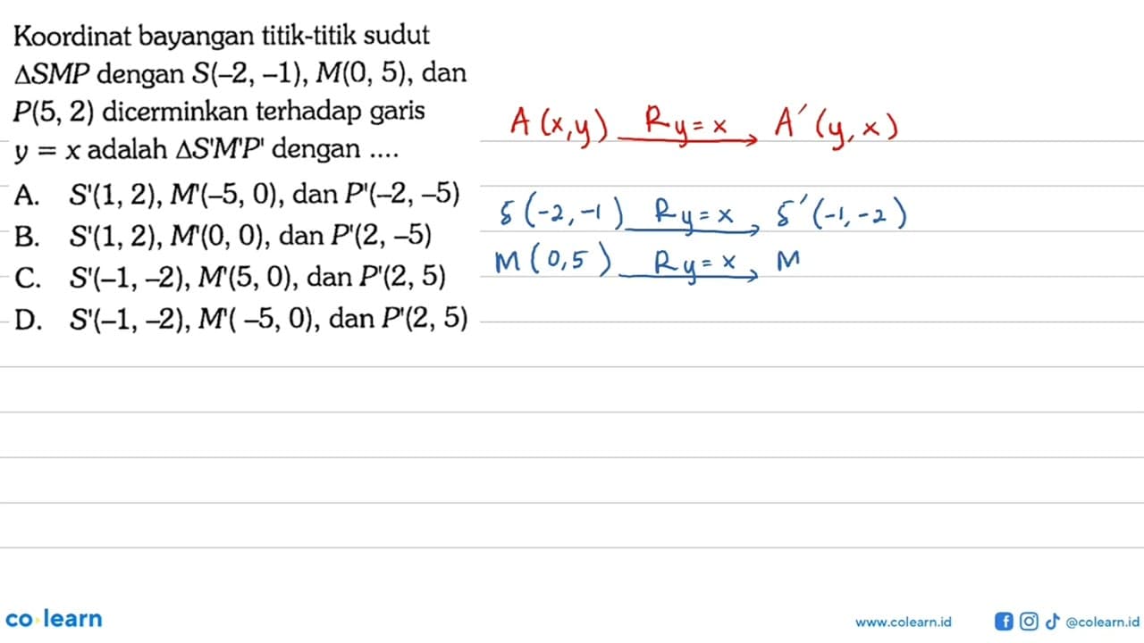 Koordinat bayangan titik-titik sudut segitiga SMP dengan