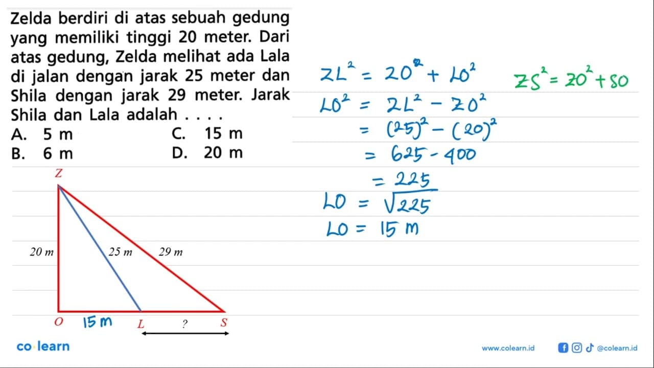 Zelda berdiri di atas sebuah gedung yang memiliki tinggi 20