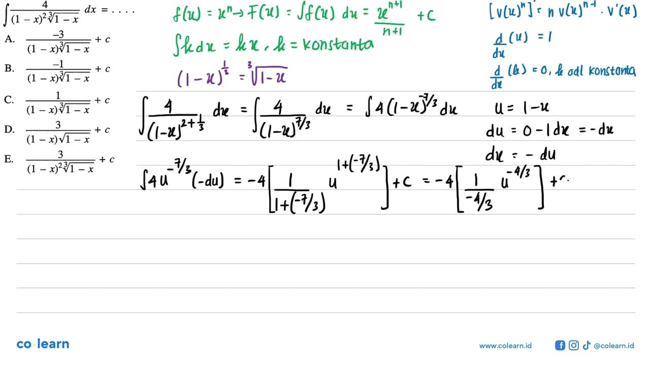 integral 4/(1-x)^2 (1-x)^(1/3) dx=...