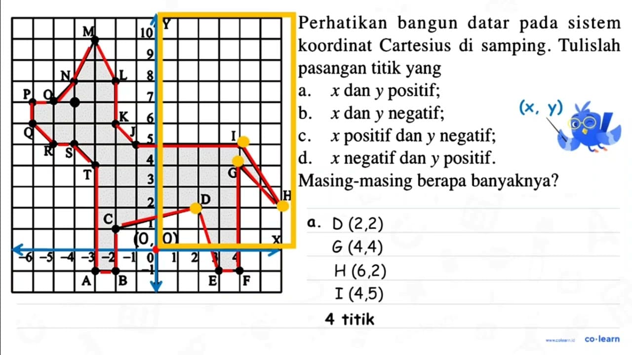 M N L P O Q K R S J I T G D H C A B E F Perhatikan bangun