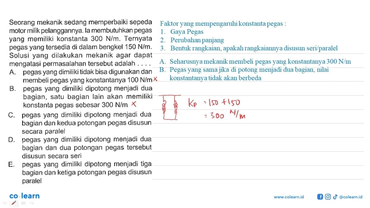 Seorang mekanik sedang memperbaiki sepeda motor milik