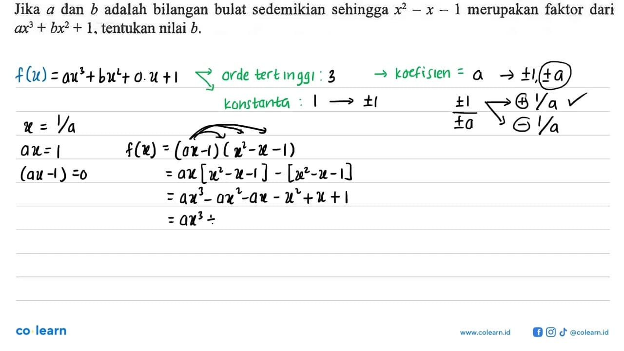 Jika a dan b adalah bilangan bulat sedemikian sehingga