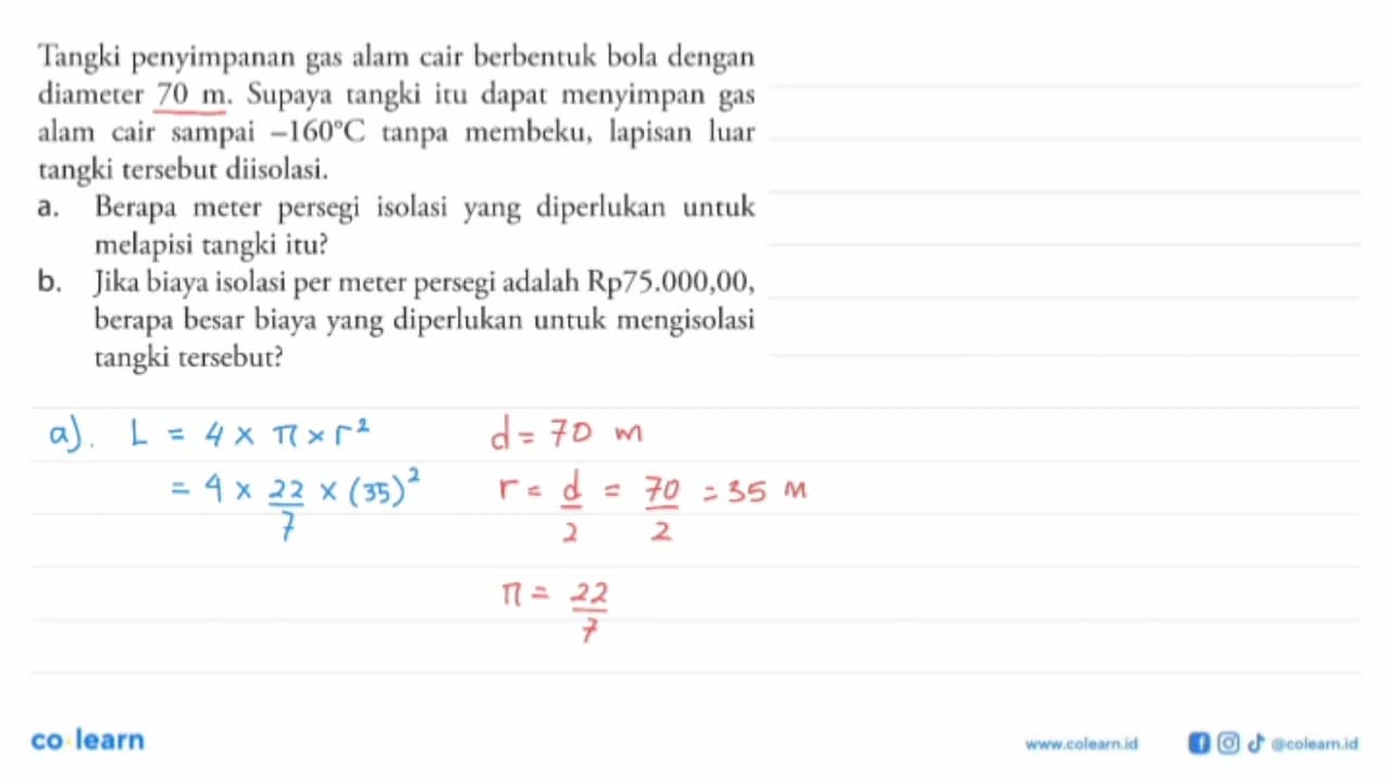 Tangki penyimpanan gas alam cair berbentuk bola dengan