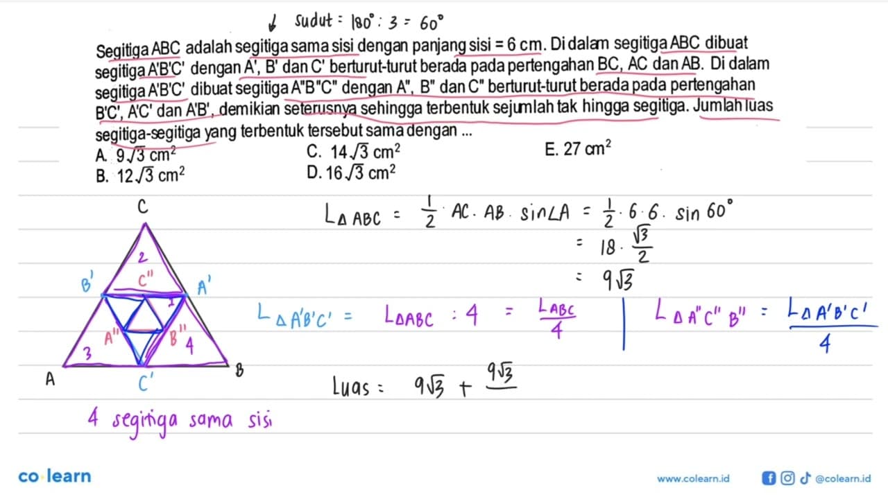 Segitiga ABC adalah segitiga sama sisi dengan panjang sisi