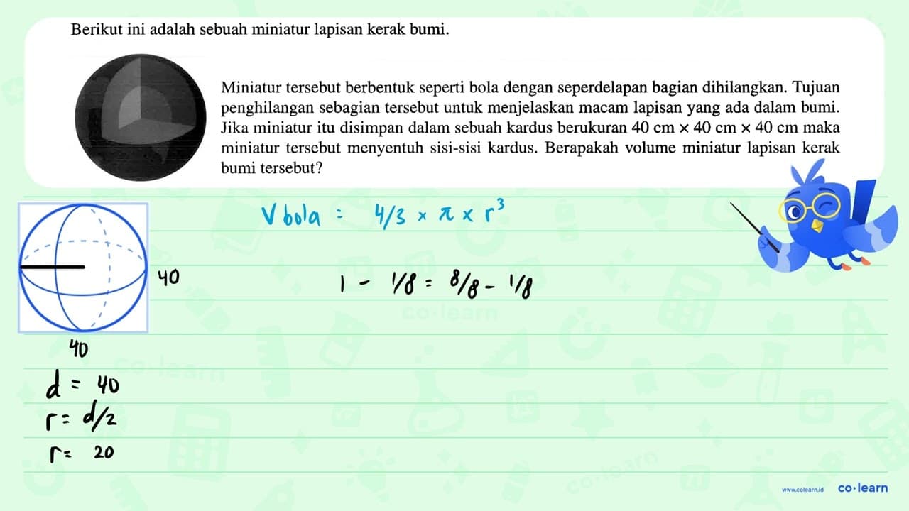 Berikut ini adalah sebuah miniatur lapisan kerak bumi.