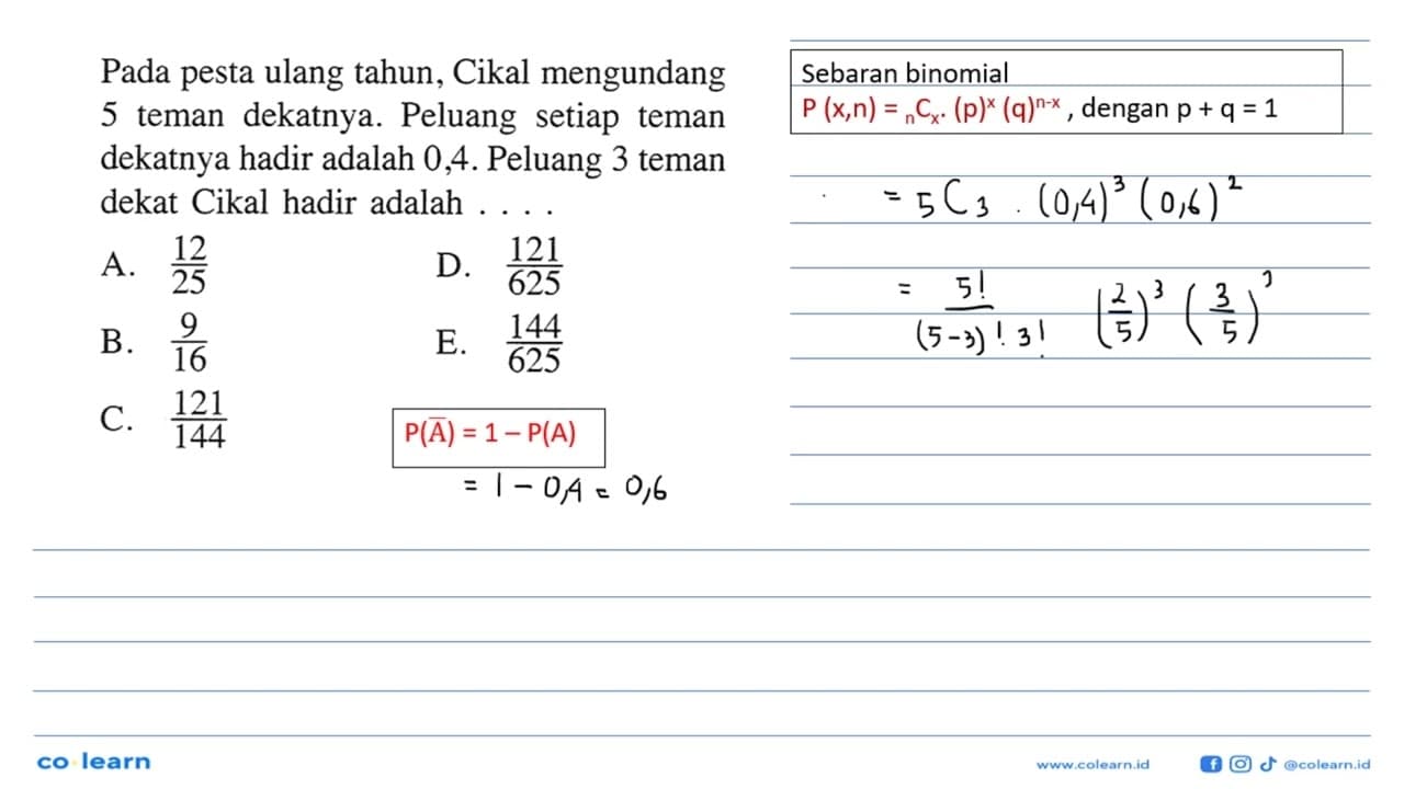 Pada pesta ulang tahun, Cikal mengundang 5 teman dekatnya.