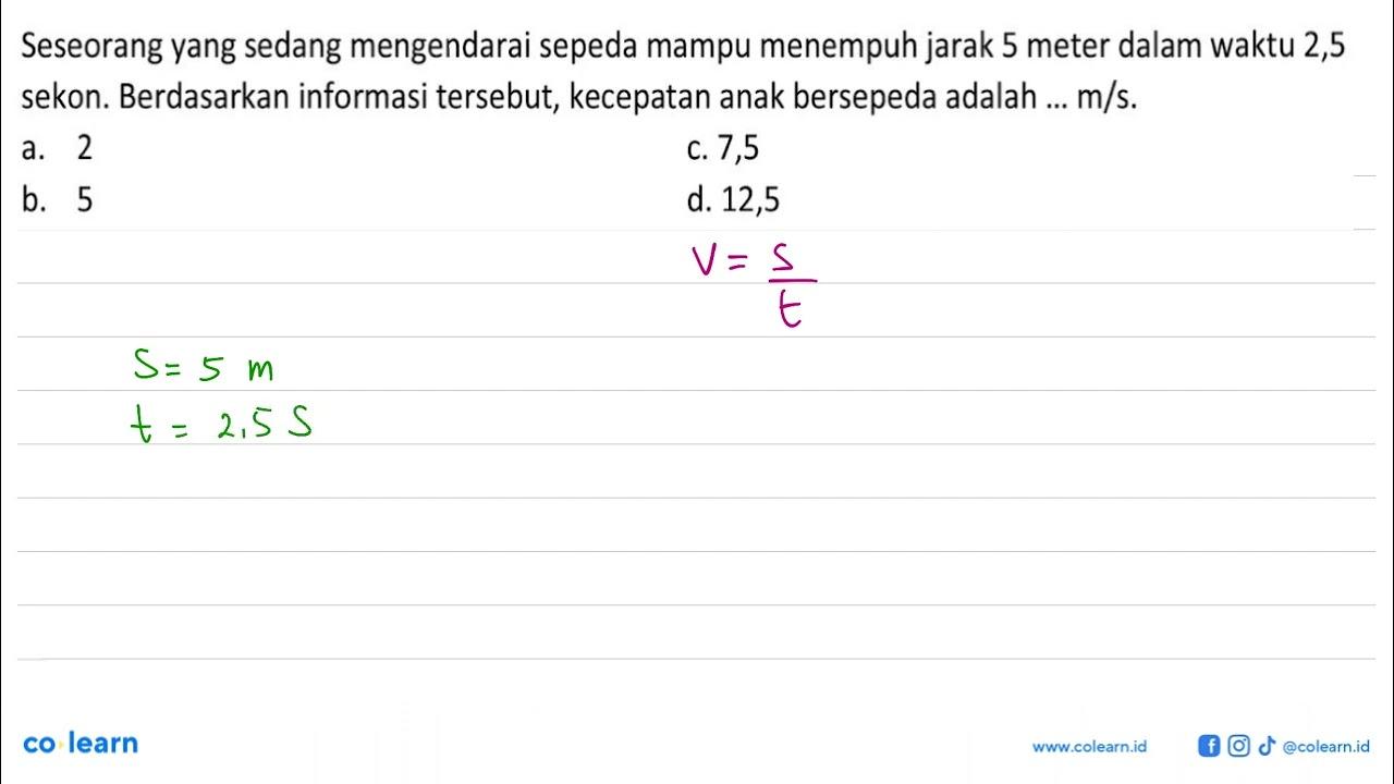 Seseorang yang sedang mengendarai sepeda mampu menempuh