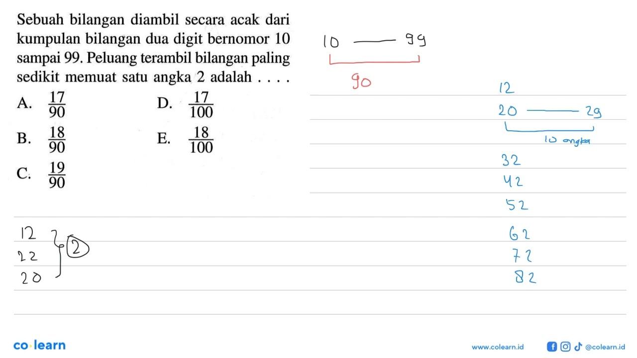 Sebuah bilangan diambil secara acak dari kumpulan bilangan