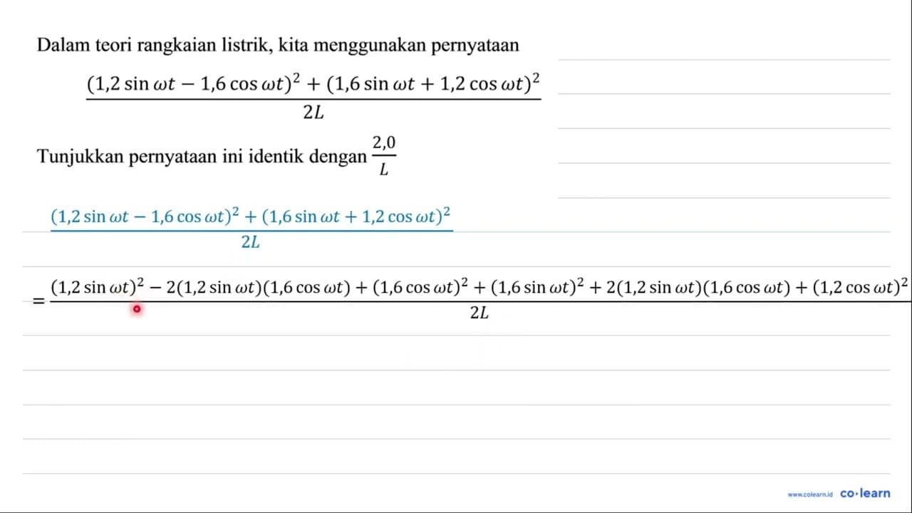 Dalam teori rangkaian listrik, kita menggunakan pernyataan