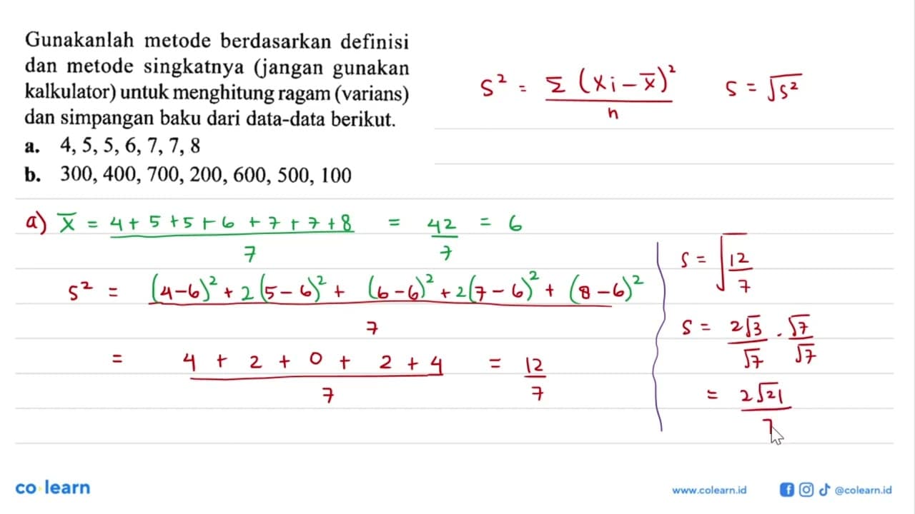 Gunakanlah metode berdasarkan definisi dan metode