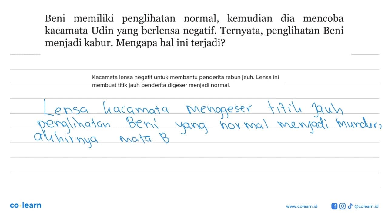 Beni memiliki penglian normal, kemudian dia mencoba