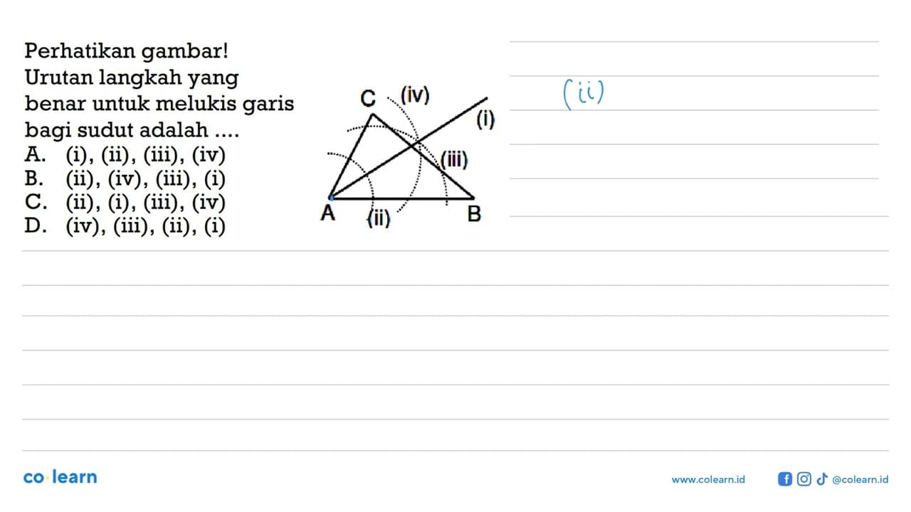 Perhatikan gambar!Urutan langkah yang benar untuk melukis