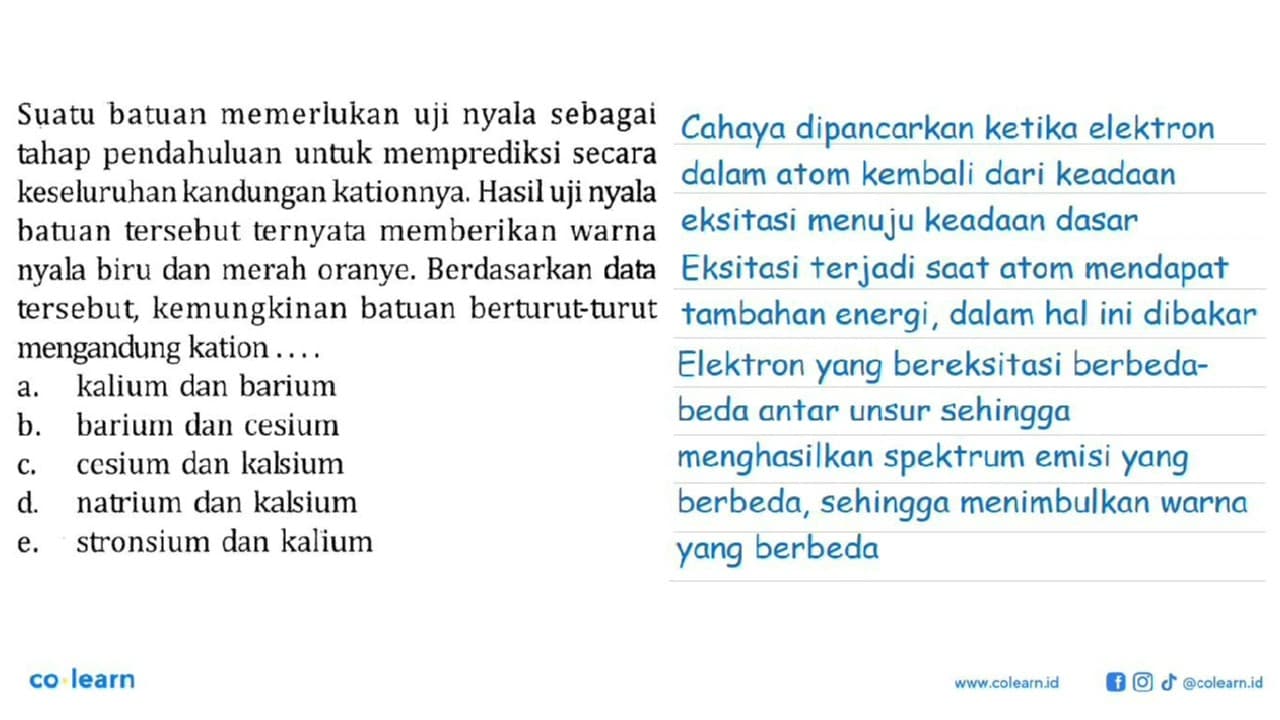 Suatu batuan menerlukan uji nyala sebagai tahap pendahuluan