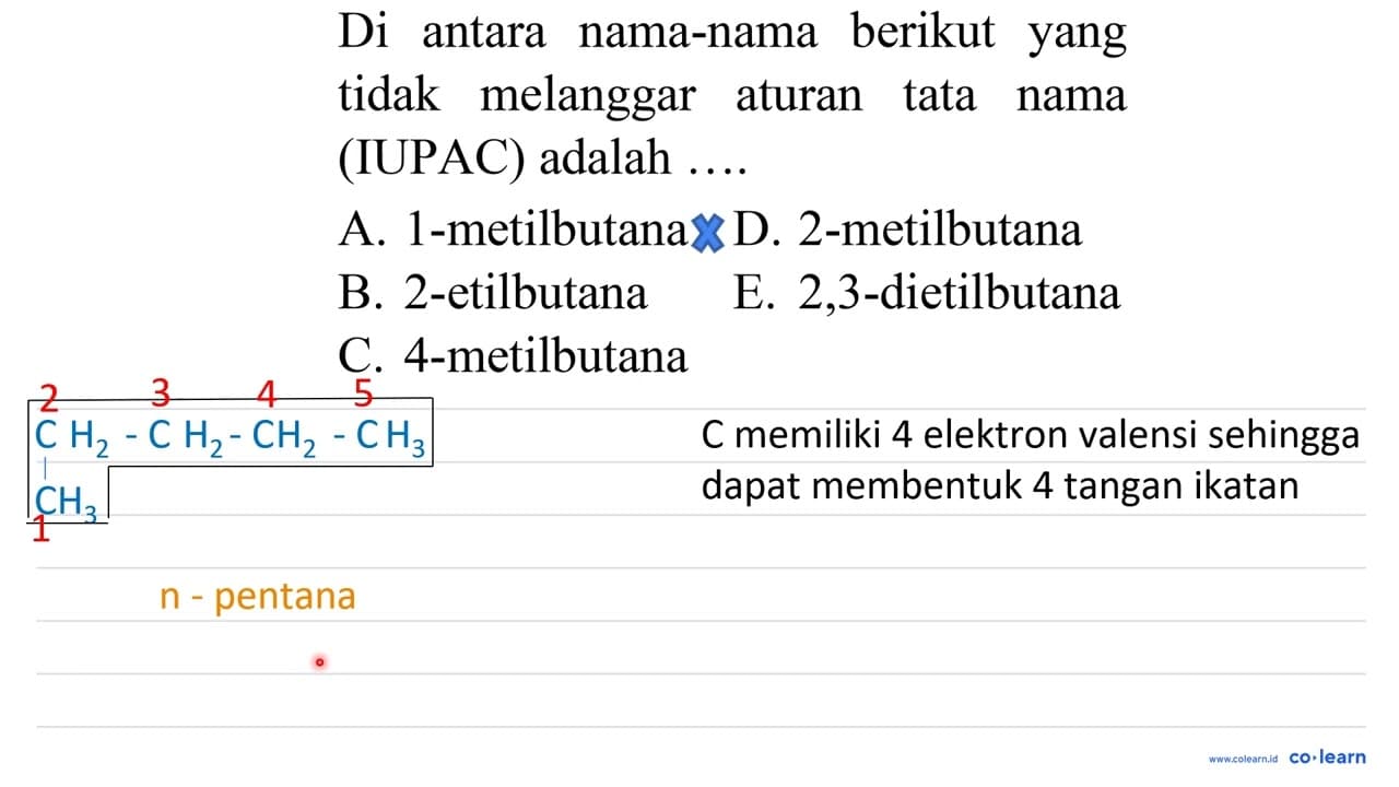 Di antara nama-nama berikut yang tidak melanggar aturan