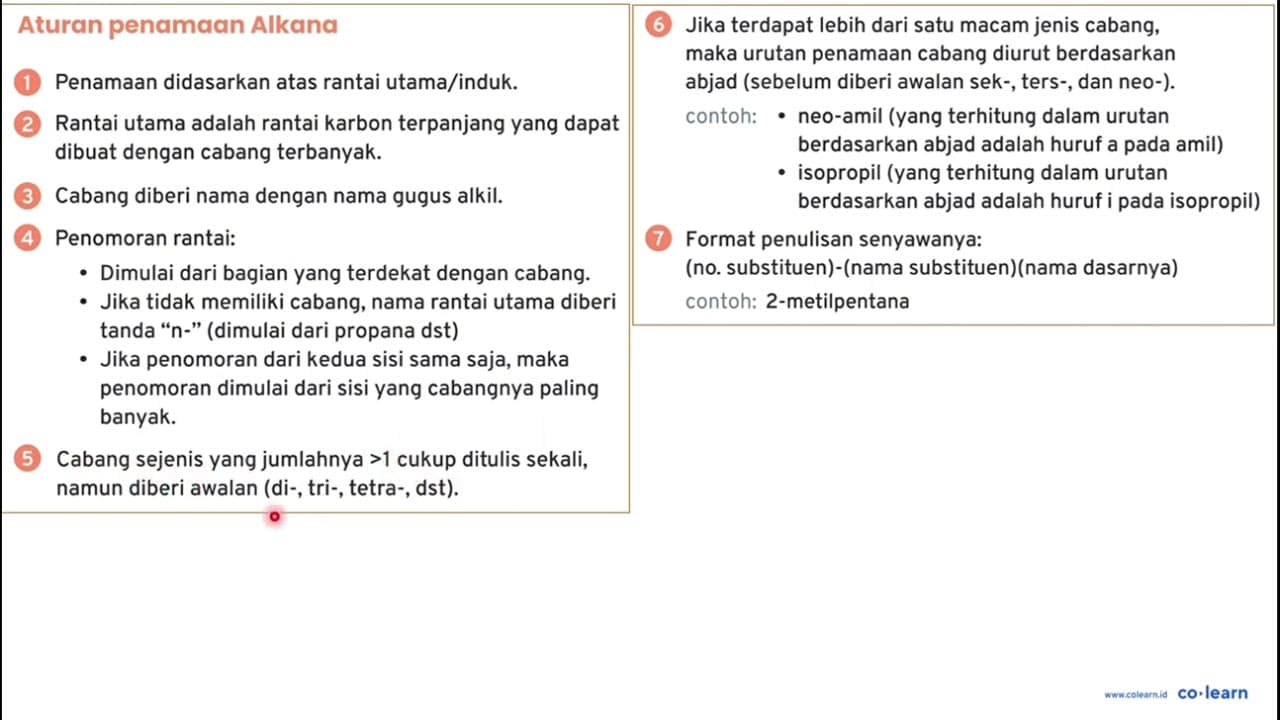 Berilah nama senyawa berikut. CH3 - CH - CH - CH3 CH3 - CH