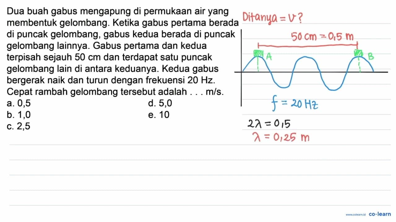 Dua buah gabus mengapung di permukaan air yang membentuk