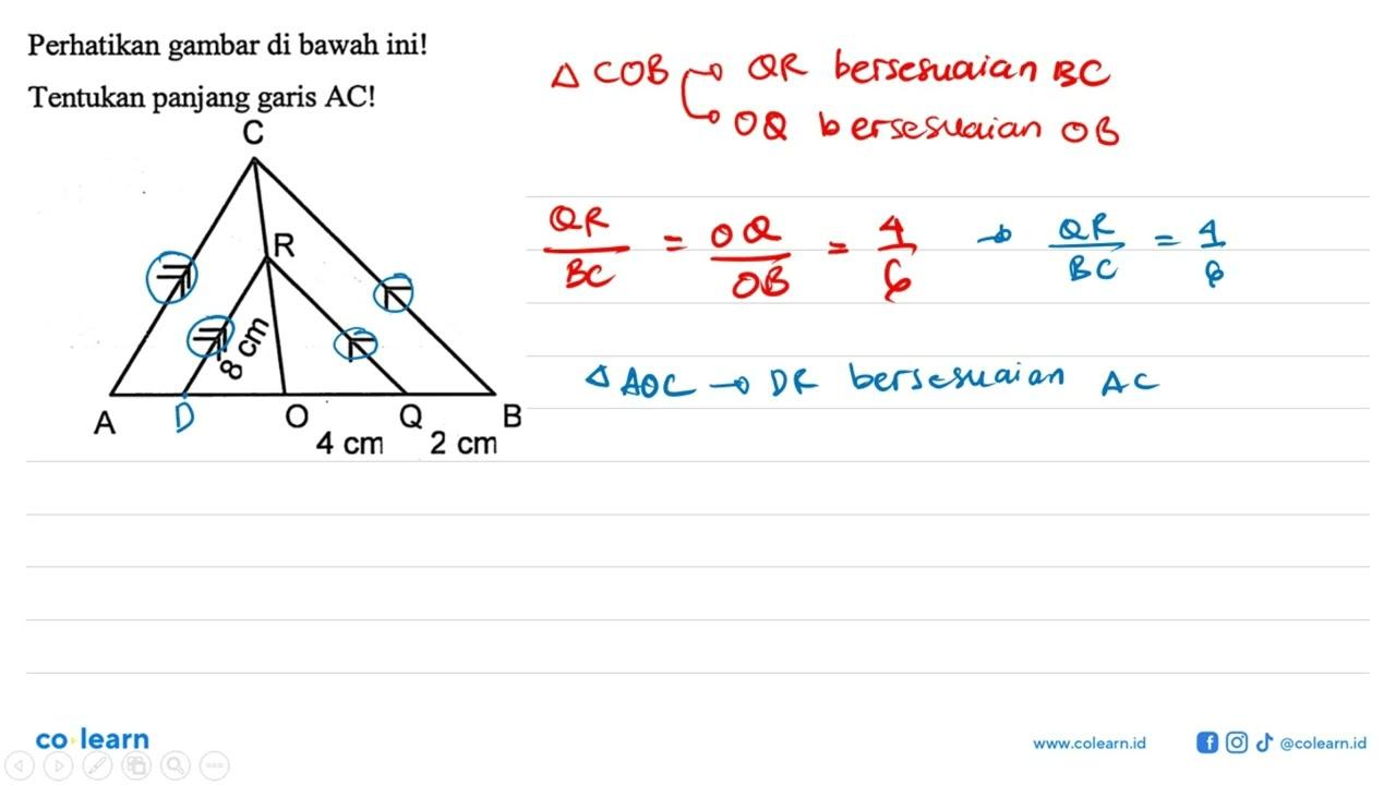 Perhatikan gambar di bawah ini! Tentukan panjang garis AC!