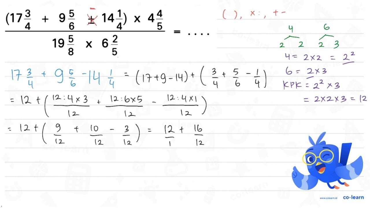 ((17 3/4 + 9 5/6 +- 14 1/4) x 4 4/5)/(19 5/8 x 6 2/5) =