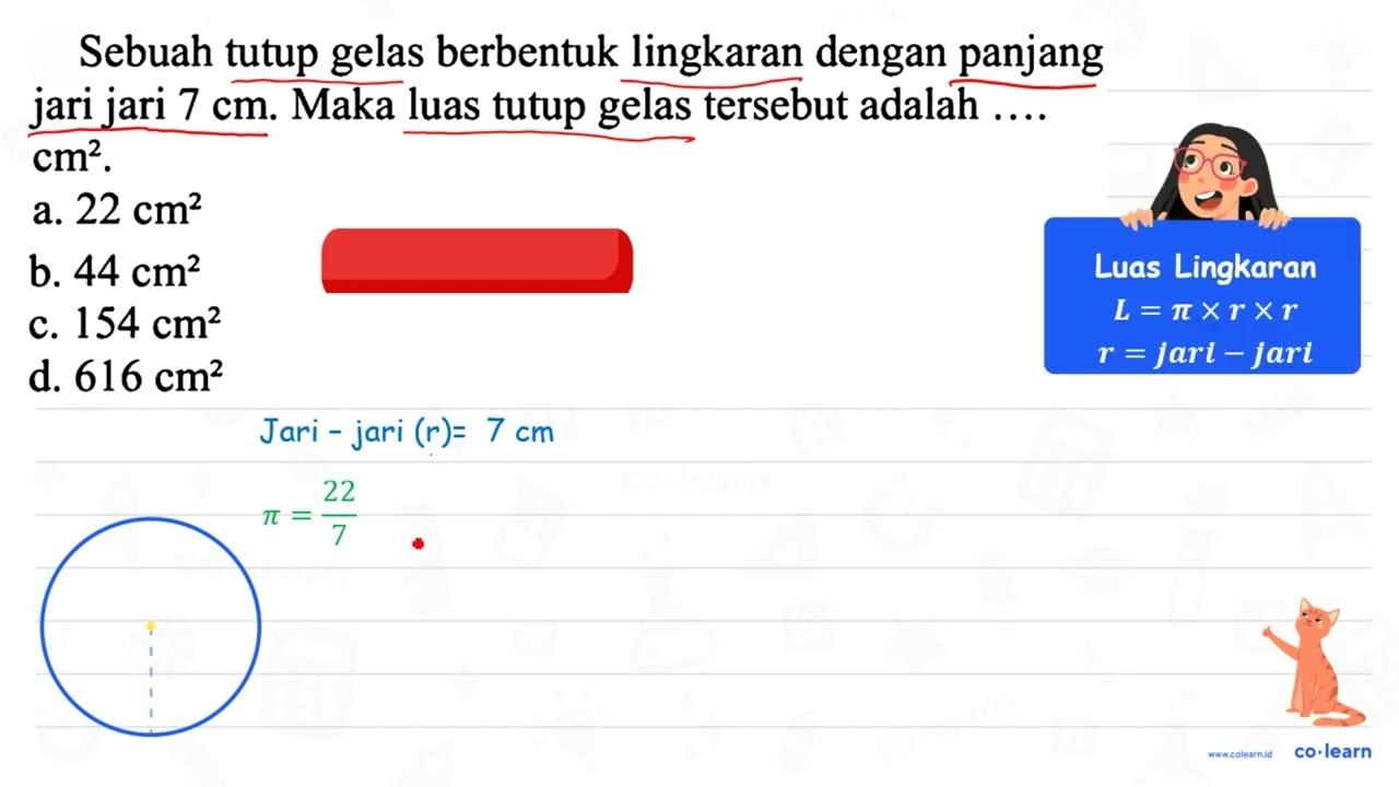 Sebuah tutup gelas berbentuk lingkaran dengan panjang jari