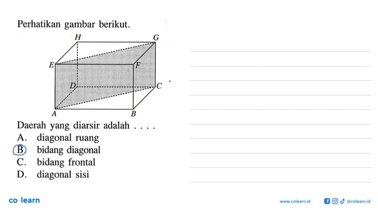 Perhatikan gambar berikut. Daerah yang diarsir adalah A.