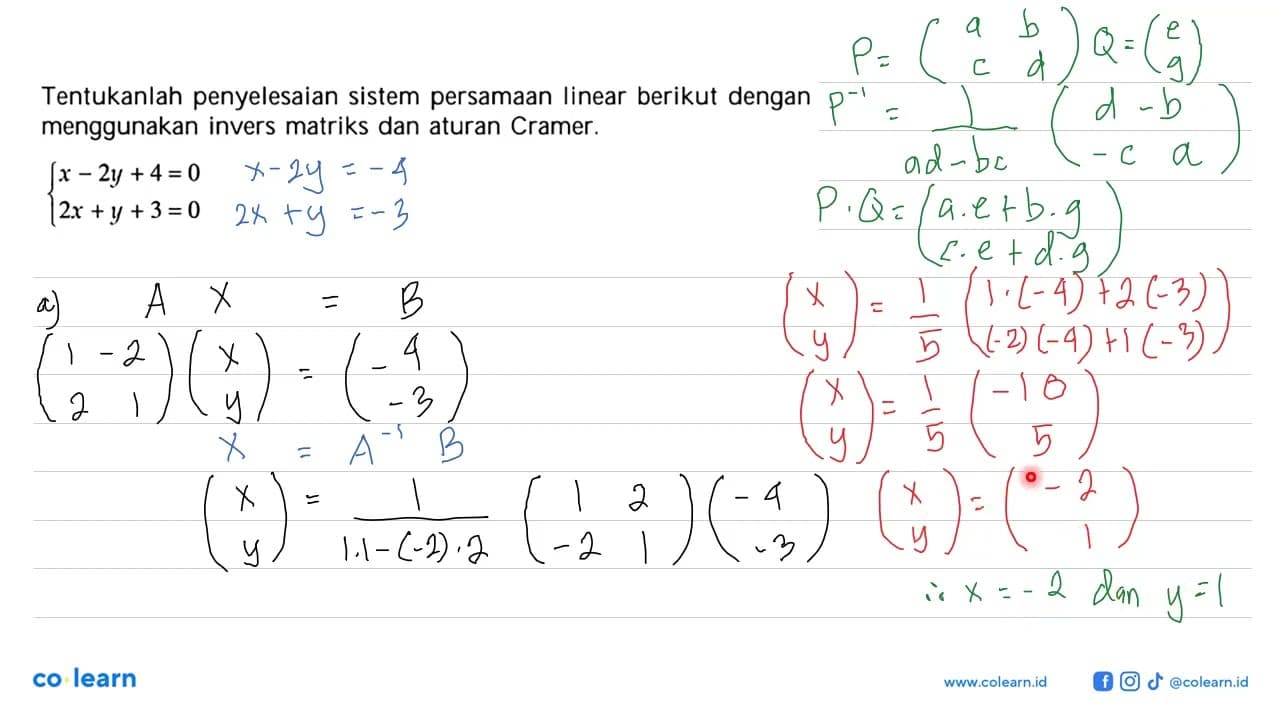 Tentukanlah penyelesaian sistem persamaan linear berikut