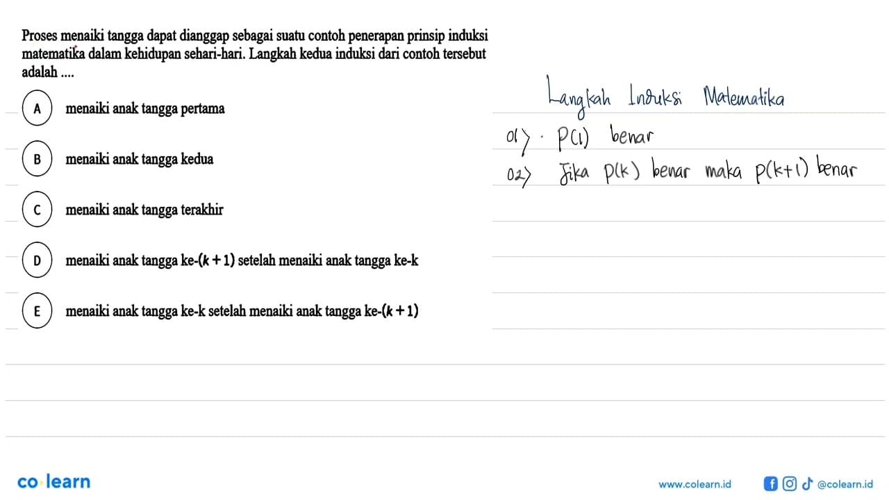 Proses menaiki tangga dapat dianggap sebagai suatu contoh