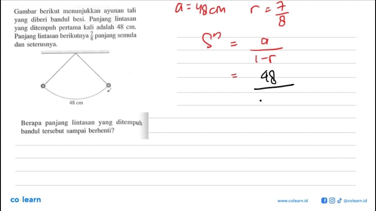 Gambar berikut menunjukkan ayunan tali yang diberi bandul