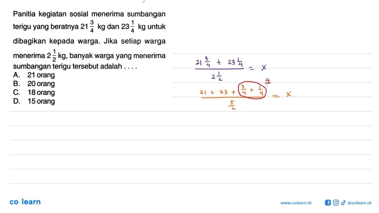 Panitia kegiatan sosial menerima sumbangan terigu yang