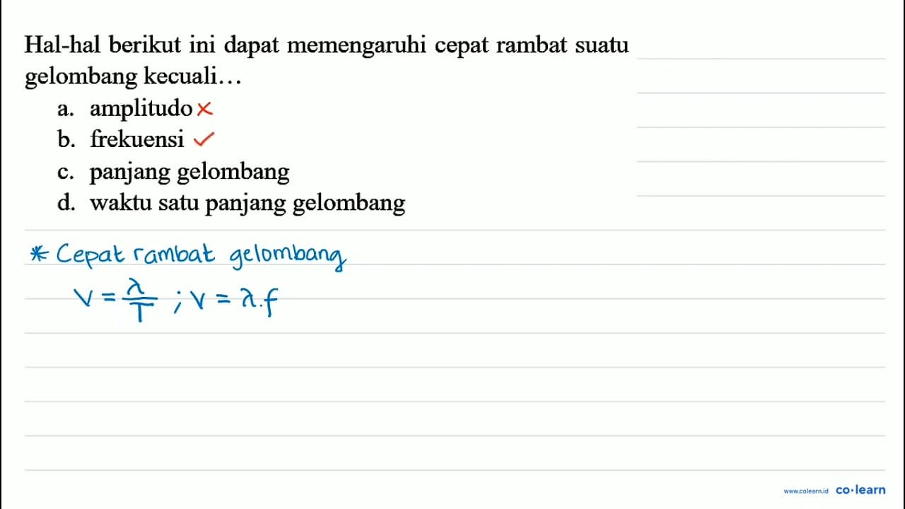 Hal-hal berikut ini dapat memengaruhi cepat rambat suatu