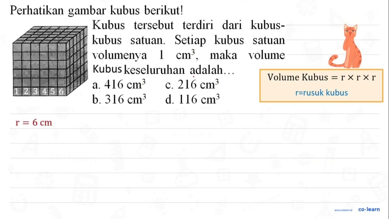 Perhatikan gambar kubus berikut! Kubus tersebut terdiri