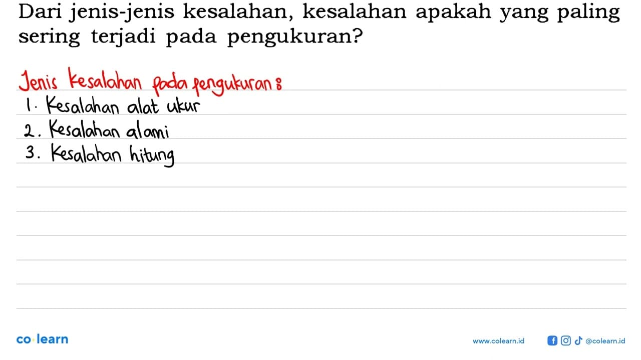 Dari jenis-jenis kesalahan, kesalahan apakah yang paling