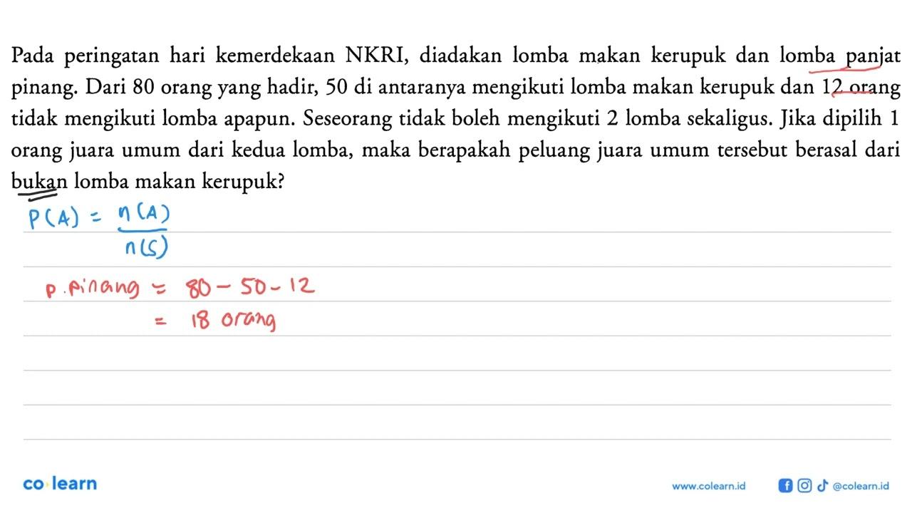 Pada peringatan hari kemerdekaan NKRI, diadakan lomba makan