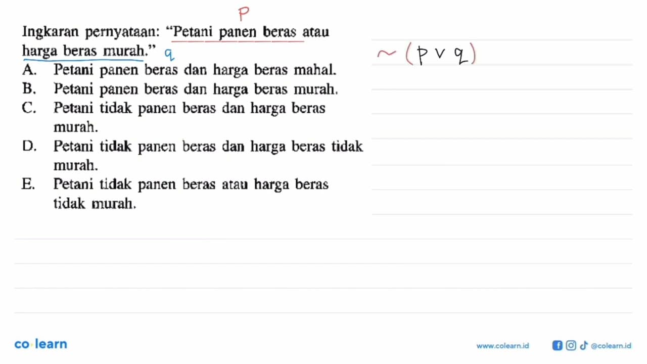 Ingkaran pernyataan: 'Petani panen beras atau harga beras