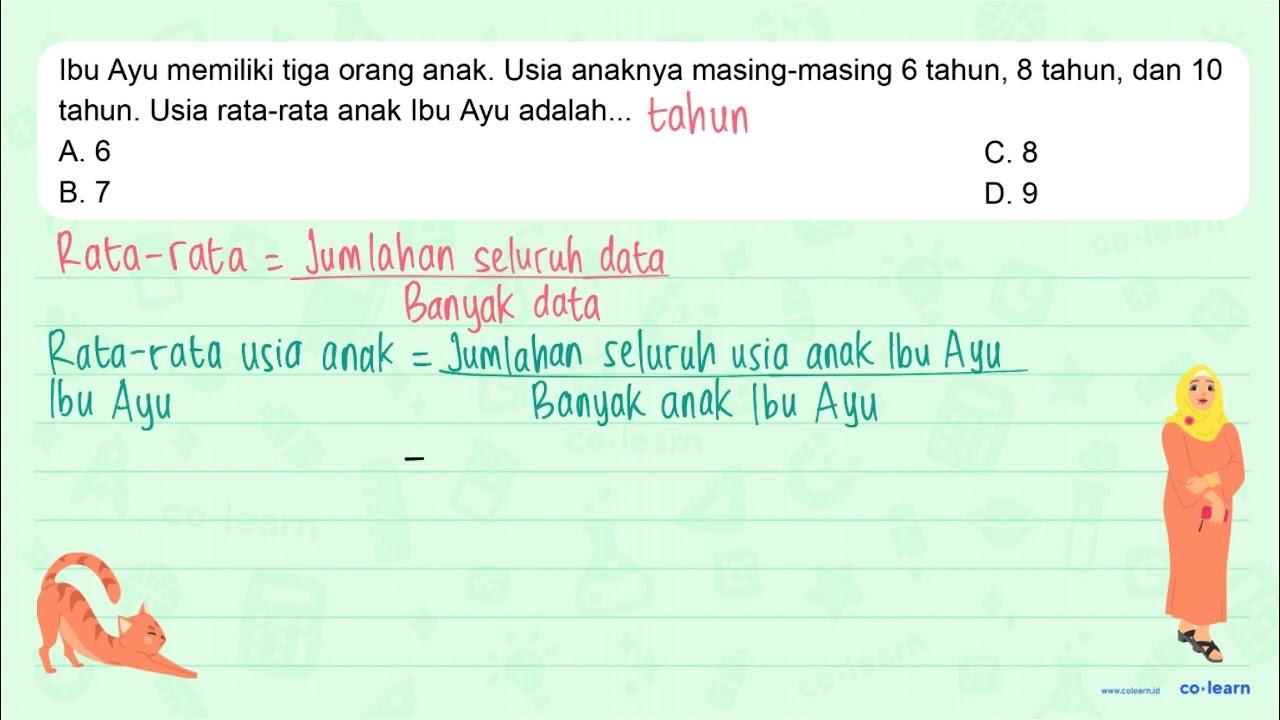 Ibu Ayu memiliki tiga orang anak. Usia anaknya