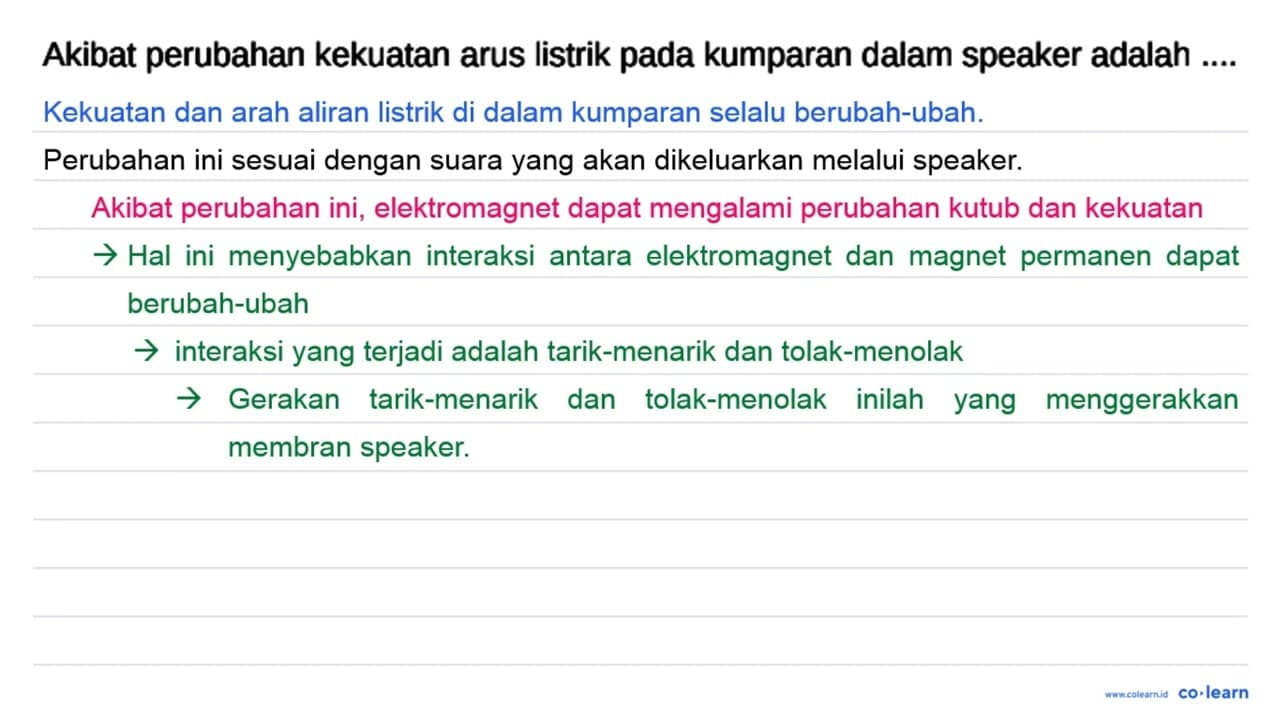 Akibat perubahan kekuatan arus listrik pada kumparan dalam