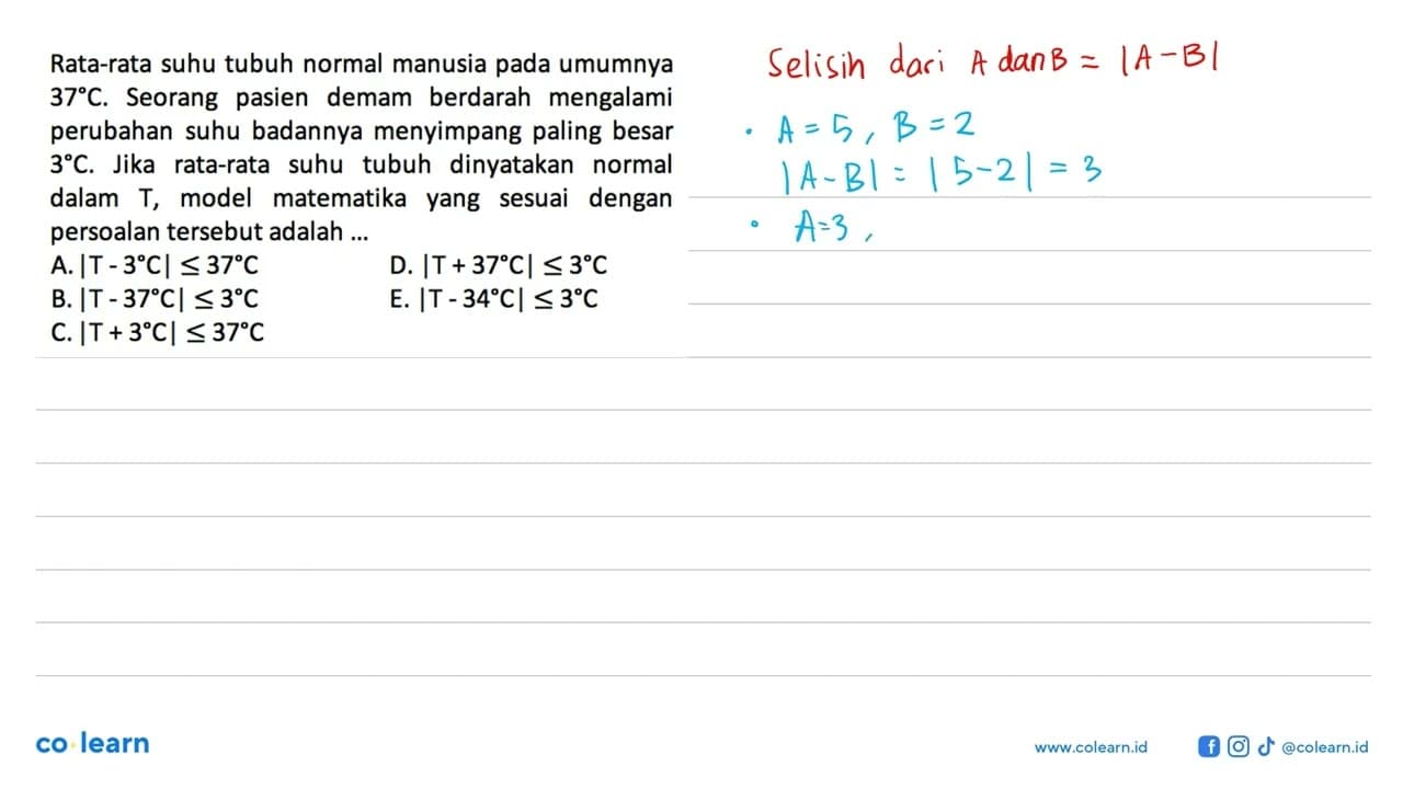 Rata-rata suhu tubuh normal manusia pada umumnya 37 C.