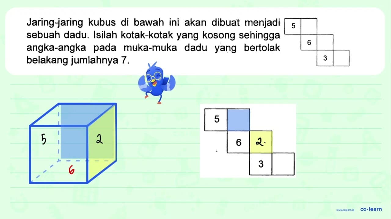 Jaring-jaring kubus di bawah ini dibuat menjadi sebuah