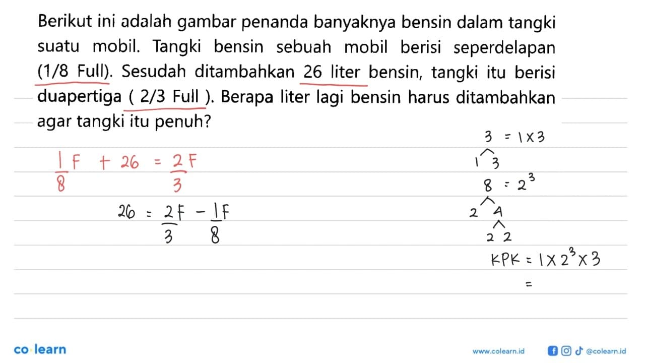 Berikut ini adalah gambar penanda banyaknya bensin dalam