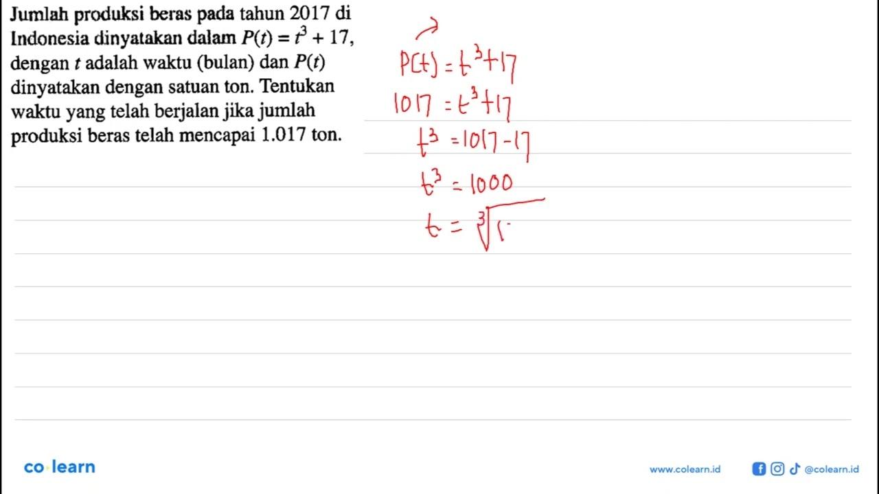 Jumlah produksi beras pada tahun 2017 di Indonesia